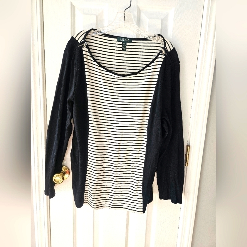 Lauren Ralph Lauren stripped top navy / white size 2X